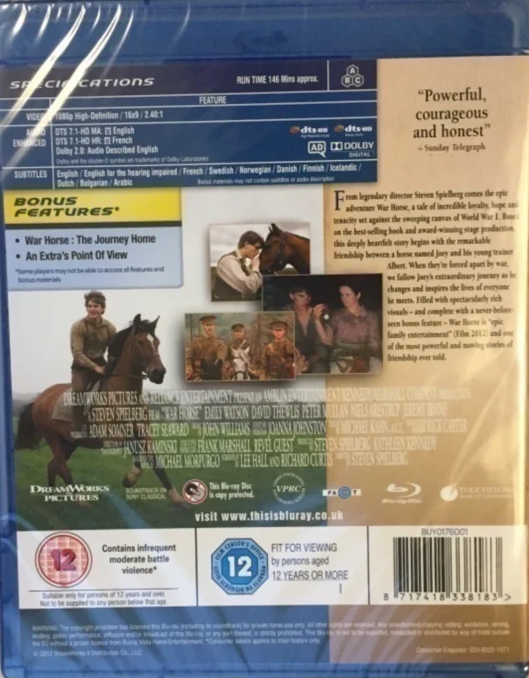 Sotahevonen - War Horse (Blu-ray) Steven Spielberg