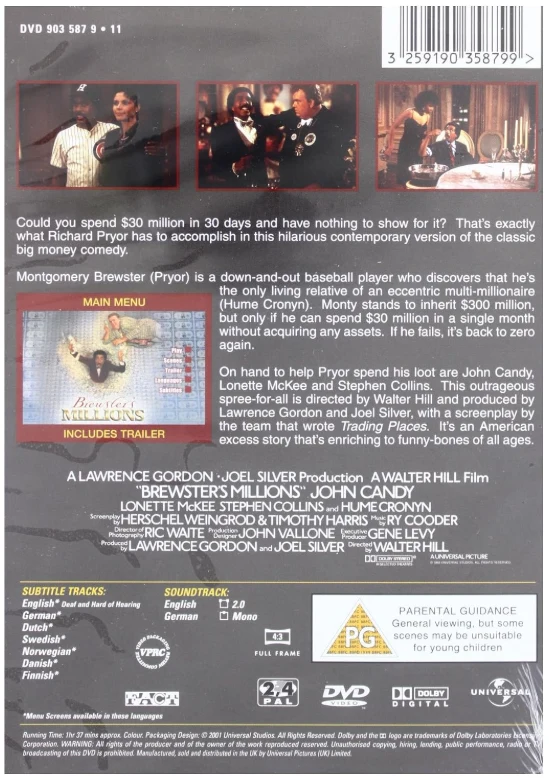 Wow! Mikä perintö! (DVD) Brewster's Millions