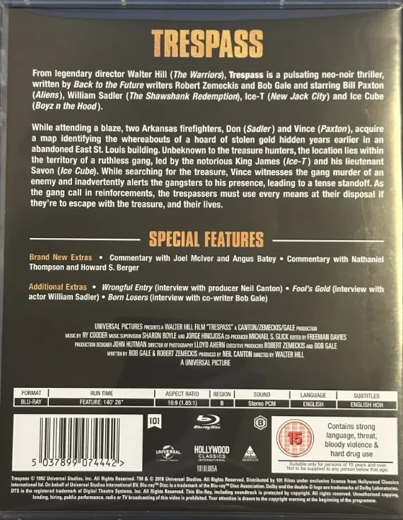 Tunkeutujat - Trespass [Blu-ray] Bill Paxton (Ohjaus: Walter Hill)