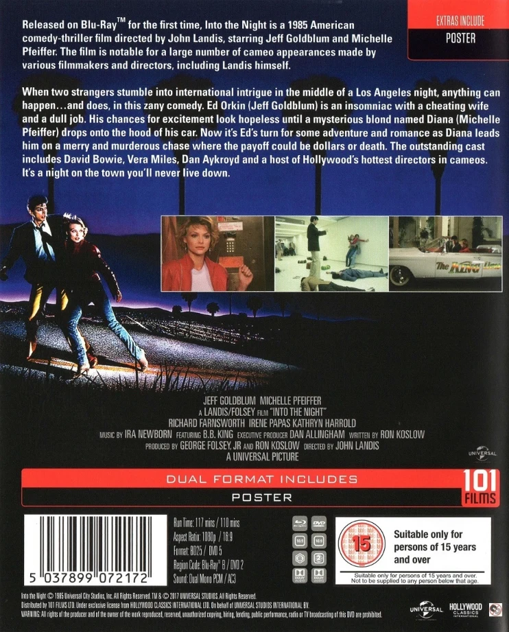 Yön selkään - Into the Night (Blu-ray) (2 disc) juliste mukana (1985)