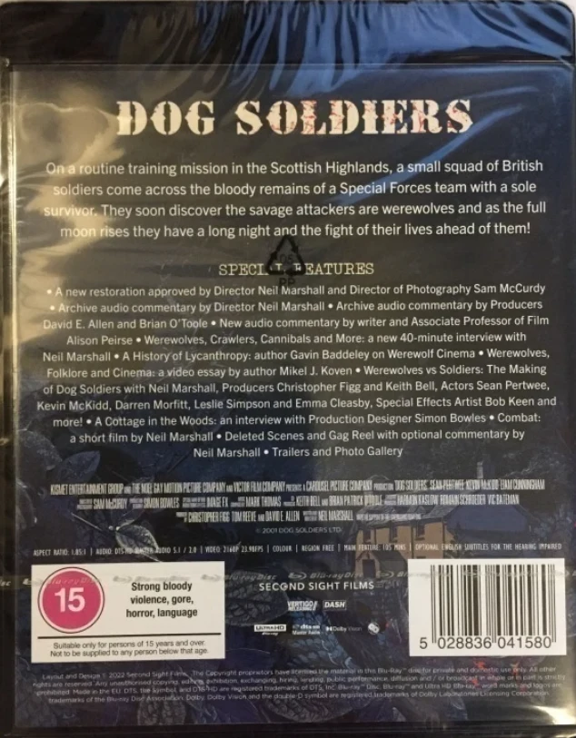 Dog Soldiers (4K Ultra HD + Blu-Ray) Second Sight
