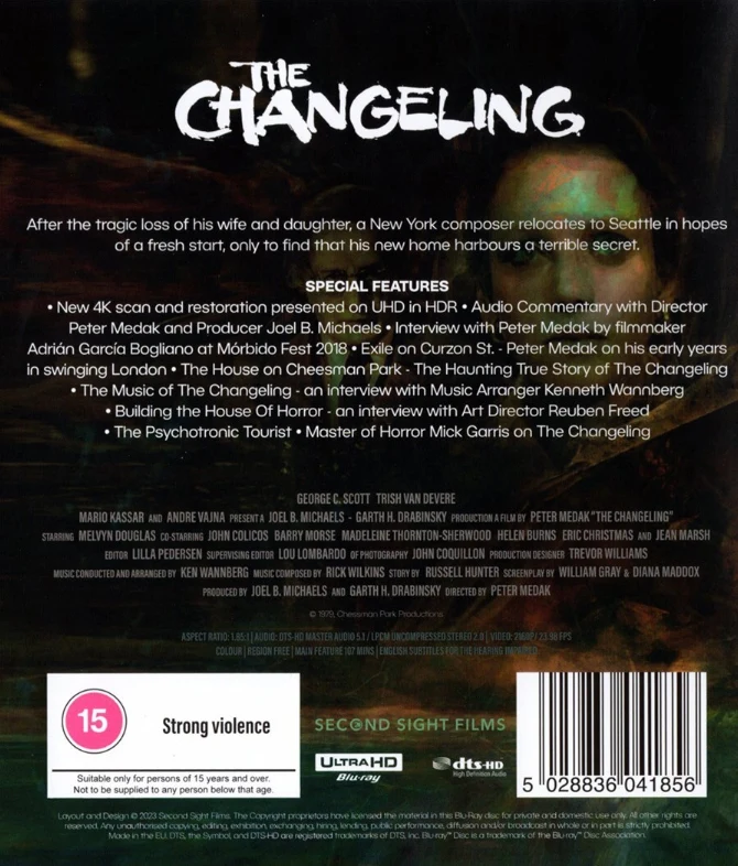 Keskiyön painajainen (Vaihdokas) - The Changeling (1980) (4K UHD + Blu-ray)