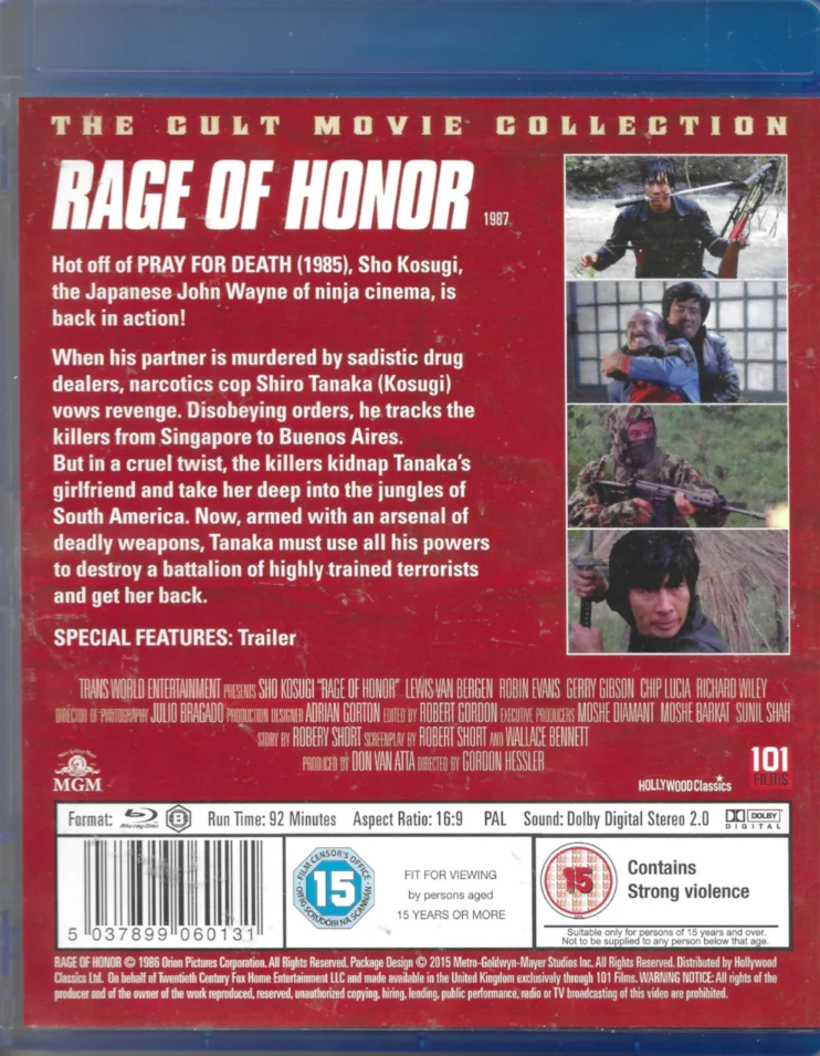 Rage of Honor [Blu-ray] Sho Gosugi (1987)