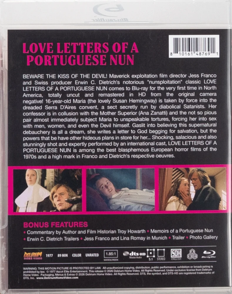 Tuhansien himojen luostari - Love Letters from a Portuguese Nun - Die Liebesbriefe einer portugiesischen Nonn (Blu-ray) Leikkaamaton!