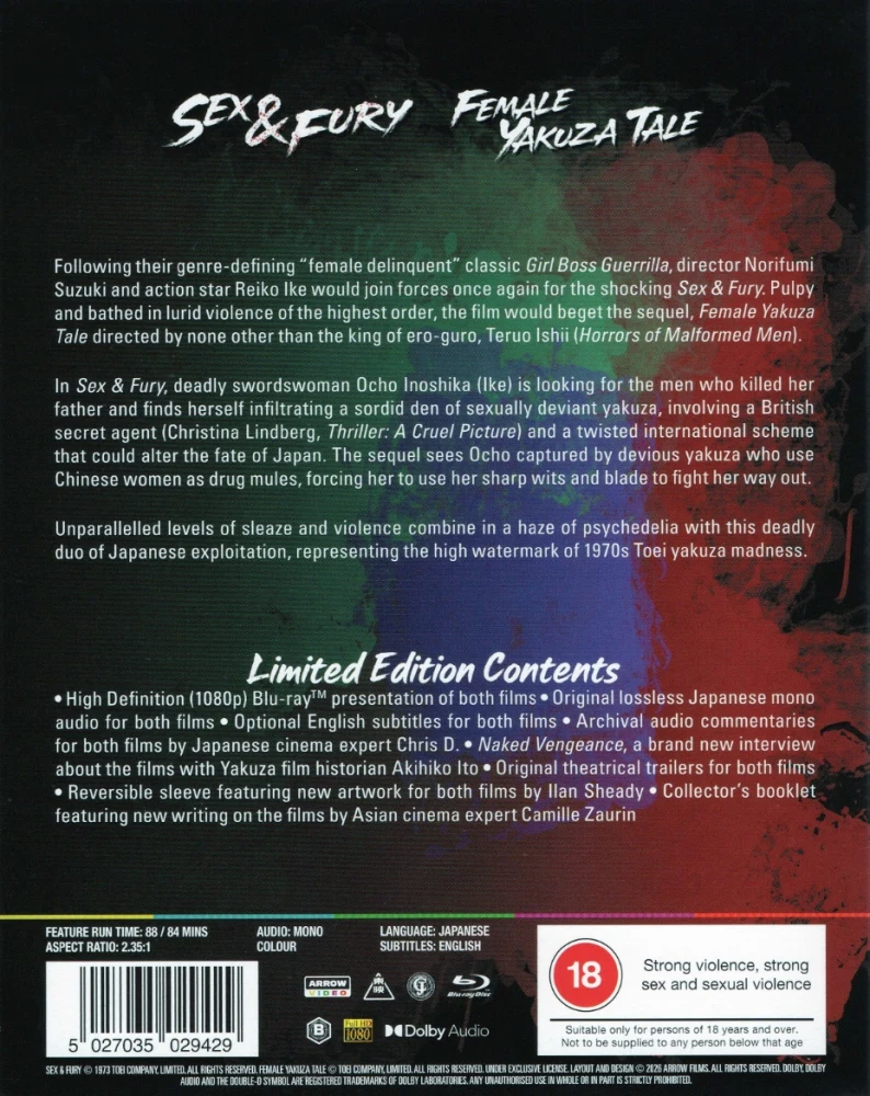 Sex And Fury / Female Yakuza Tale - Limited Edition (Blu-ray) Arrow