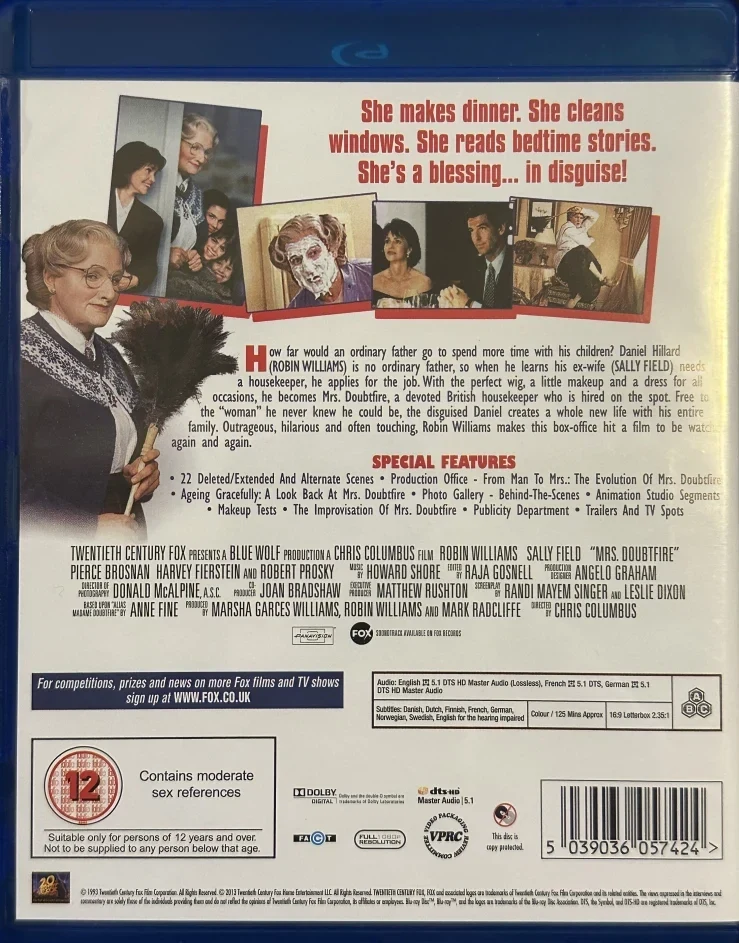 Mrs. Doubtfire - isä sisäkkönä (Blu-ray) 1993
