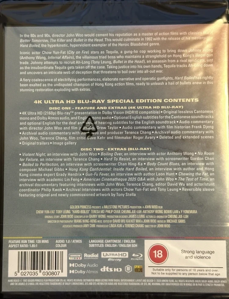 Hard Boiled - Special Edition (4K Ultra HD + EXTRAS BLU-RAY) Arrow