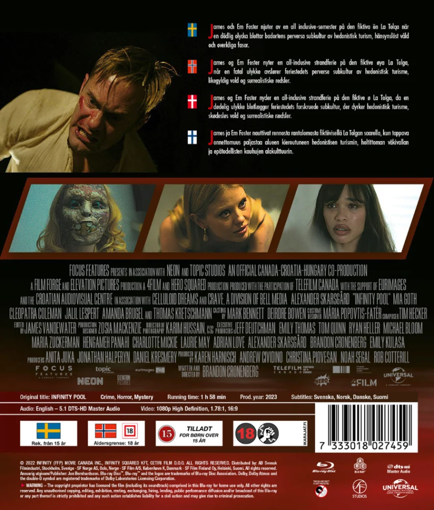 Infinity Pool (Blu-ray) Ohjaus: Brandon Cronenberg 2023