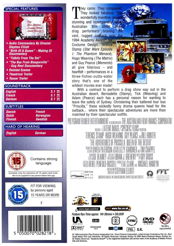 Priscilla – aavikon kuningatar / The Adventures of Priscilla, Queen of the Desert (DVD)