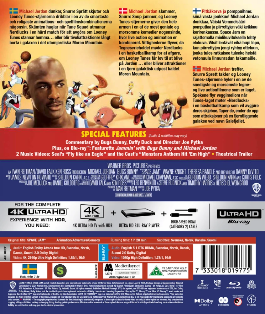 Space Jam (4K Ultra HD + Blu-ray) Michael Jordan (1996)
