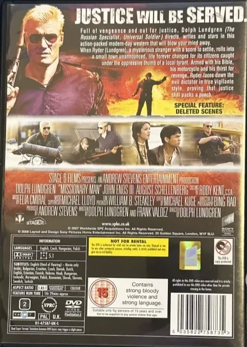 Missionary Man (DVD) Dolph Lundgren (2007)