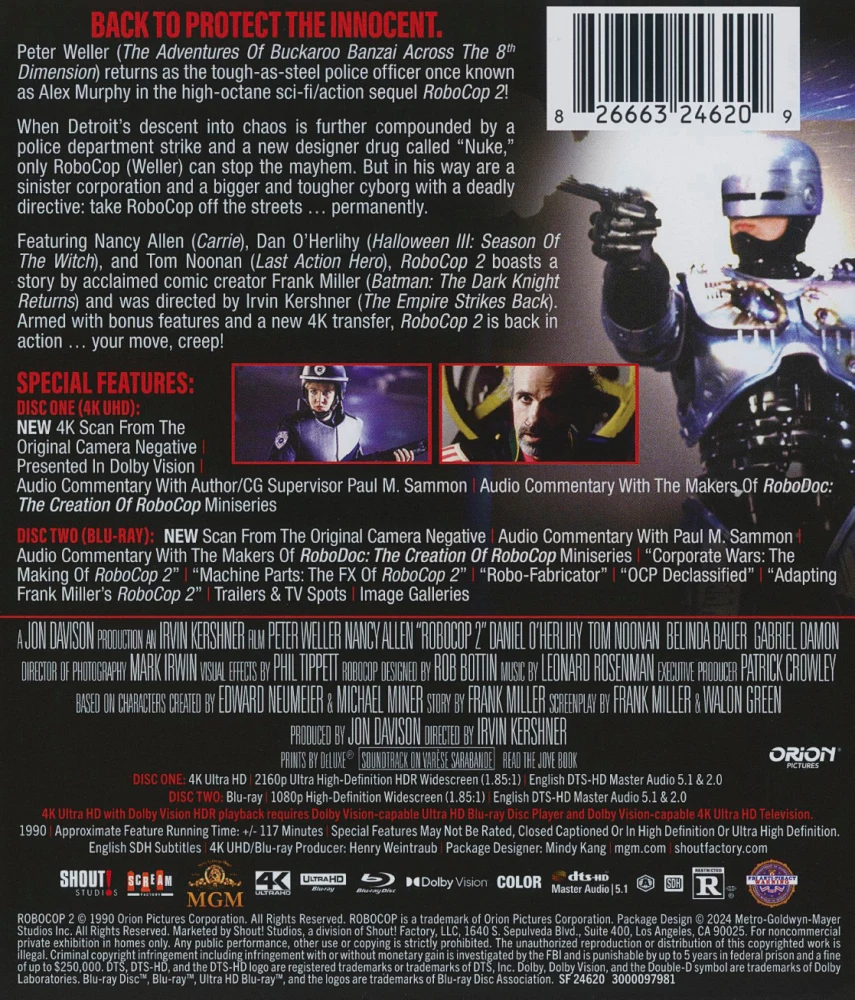 RoboCop 2 - Collector's Edition (4K Ultra HD + Blu-ray)