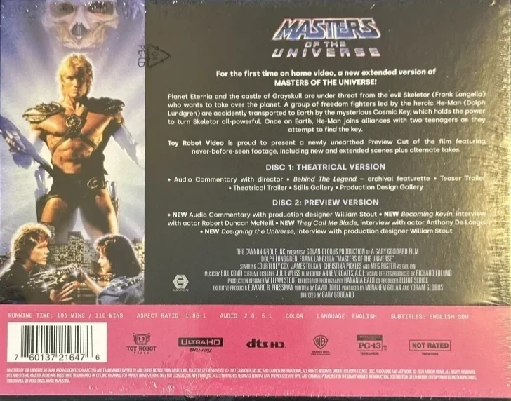 Masters of the Universe - Limited Edition (1987) Slipcover + Keräilykortteja (4K Ultra HD + Extended Version (Preview) Blu-ray) Toy Robot Video