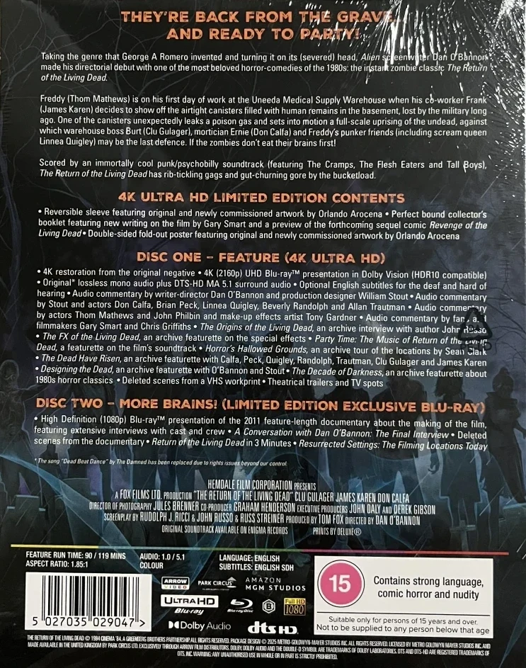 Elävien kuolleiden paluu - The Return of the Living Dead (Limited Edition) 4K Ultra HD (Arrow)