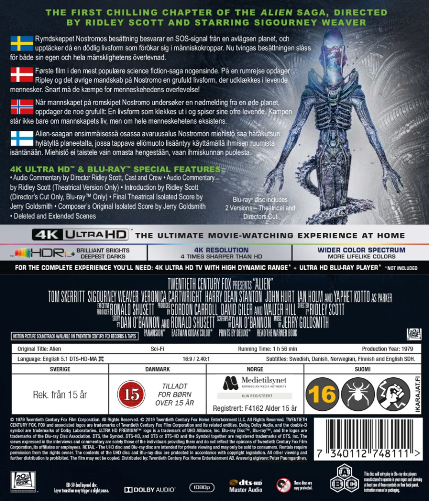 Alien - Kahdeksas matkustaja (1979) (4K UHD + Blu-ray)