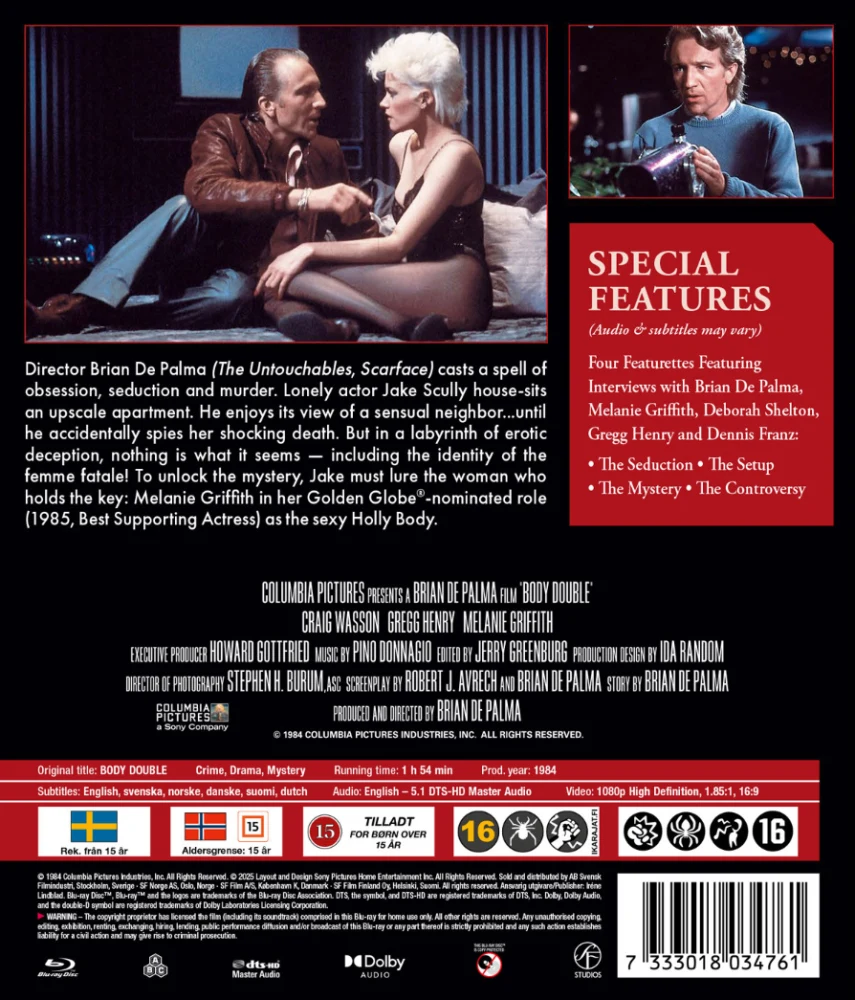 Body Double / Kuolema tulee kahdesti (Blu-ray)