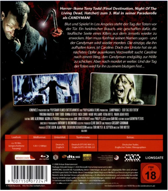 Candyman 3: Kuolinpäivä / Candyman: Day of the Dead (Blu-ray) Leikkaamaton!