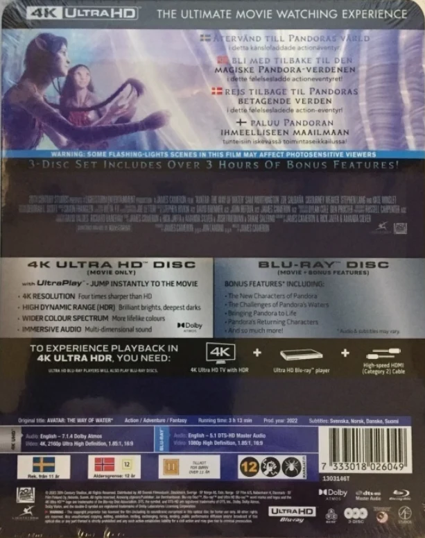 Avatar: The Way of Water - Limited Edition Steelbook (4K Ultra HD + Blu-ray + Bonus) (3 disc) 