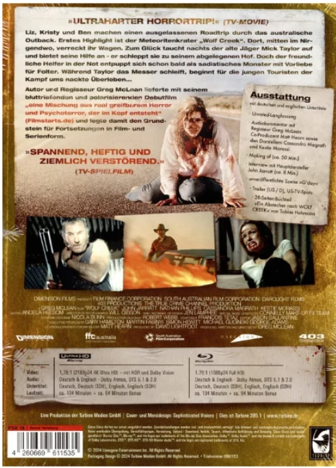 Wolf Creek - Limited Edition Mediabook B (4K Ultra HD + Blu-ray) Unrated version