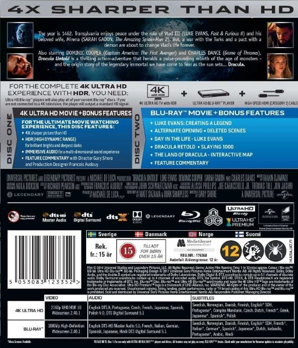 Dracula Untold (4K Ultra HD + Blu-ray) Slipcover