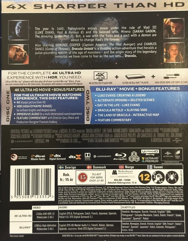 Dracula Untold (4K Ultra HD + Blu-ray) Slipcover