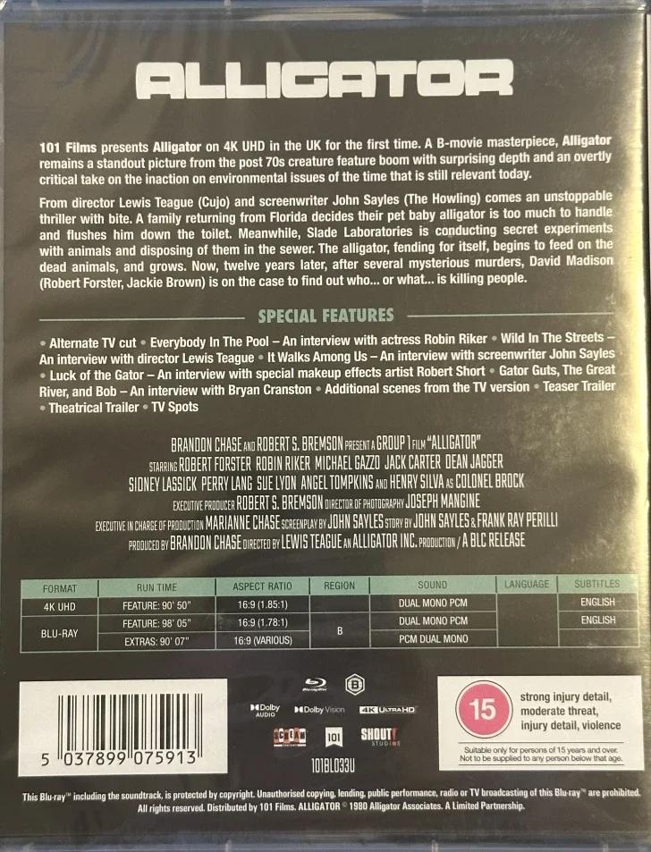 Alligaattori (4K Ultra HD + Blu-ray) 1 Movie, 2 Cuts
