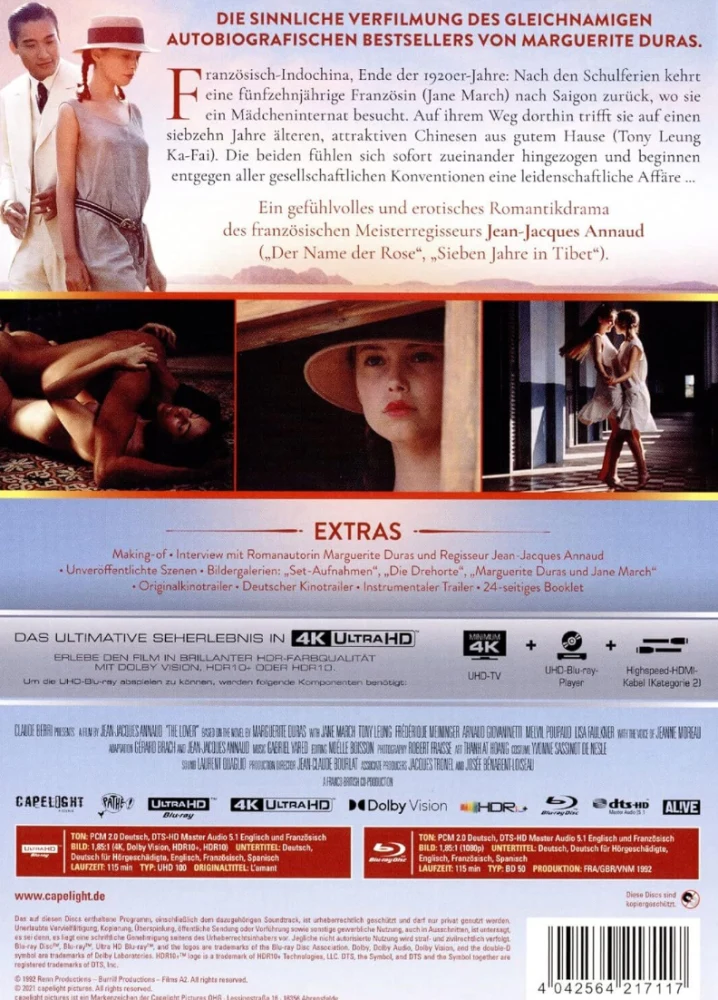 Rakastaja - Lover - DigiBook (1992) (4K Ultra HD + Blu-ray) L'Amant