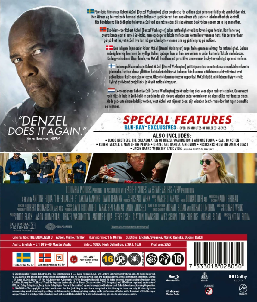 The Equalizer 3 (Blu-ray) Denzel Washington (2023) Equalizer 3 - the final chapter