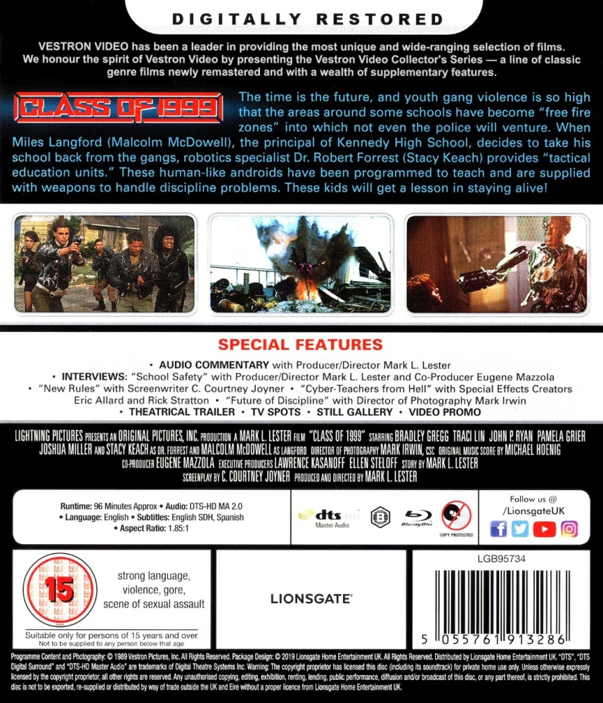 Class of 1999 (1990) Blu-ray (Slipcover)
