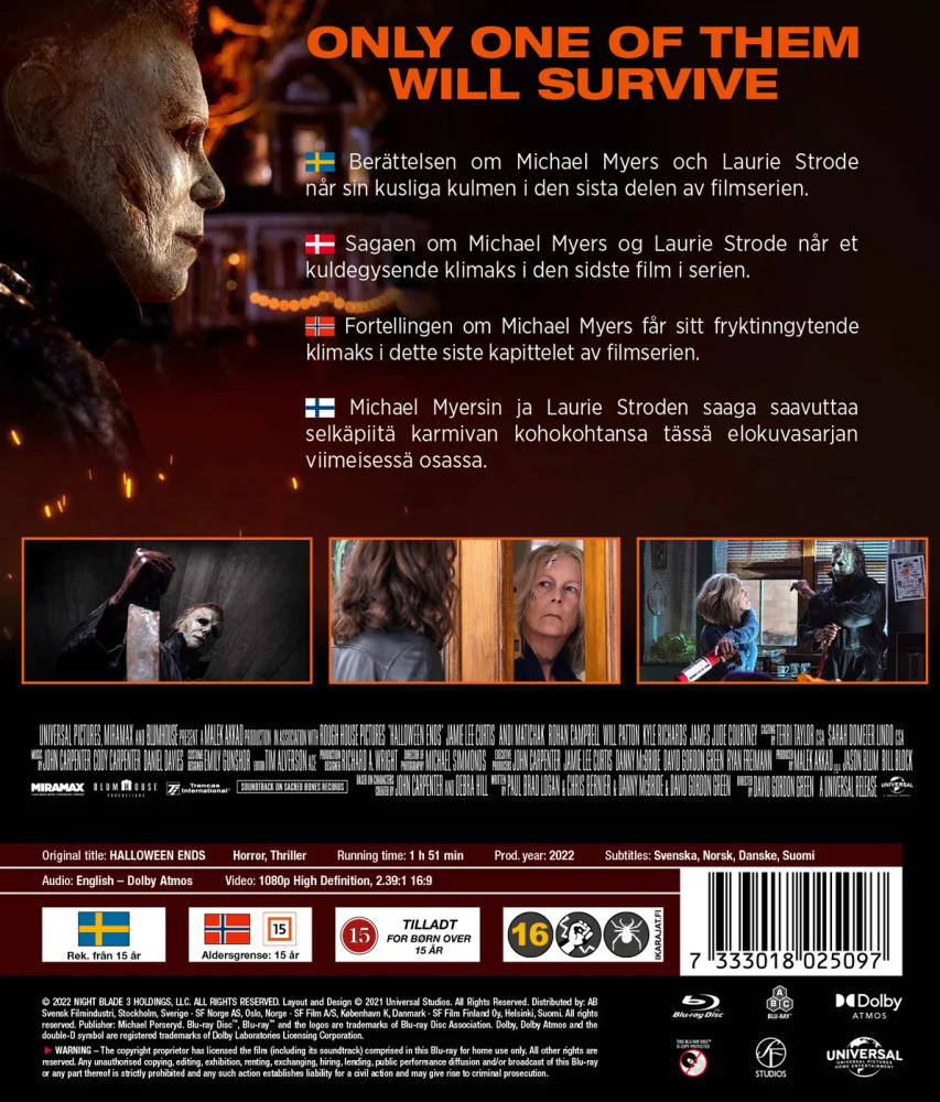 Halloween Ends (Blu-ray) Jamie Lee Curtis (2022)