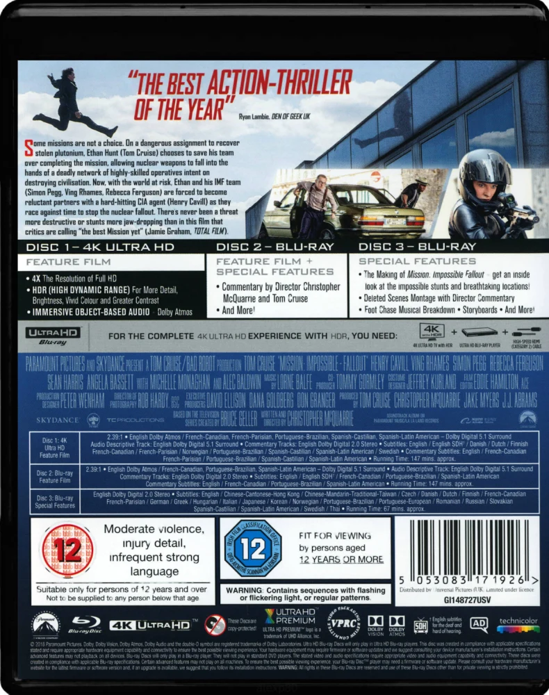 Mission: Impossible - Fallout (2018) (4K UHD + 2 Blu-ray)