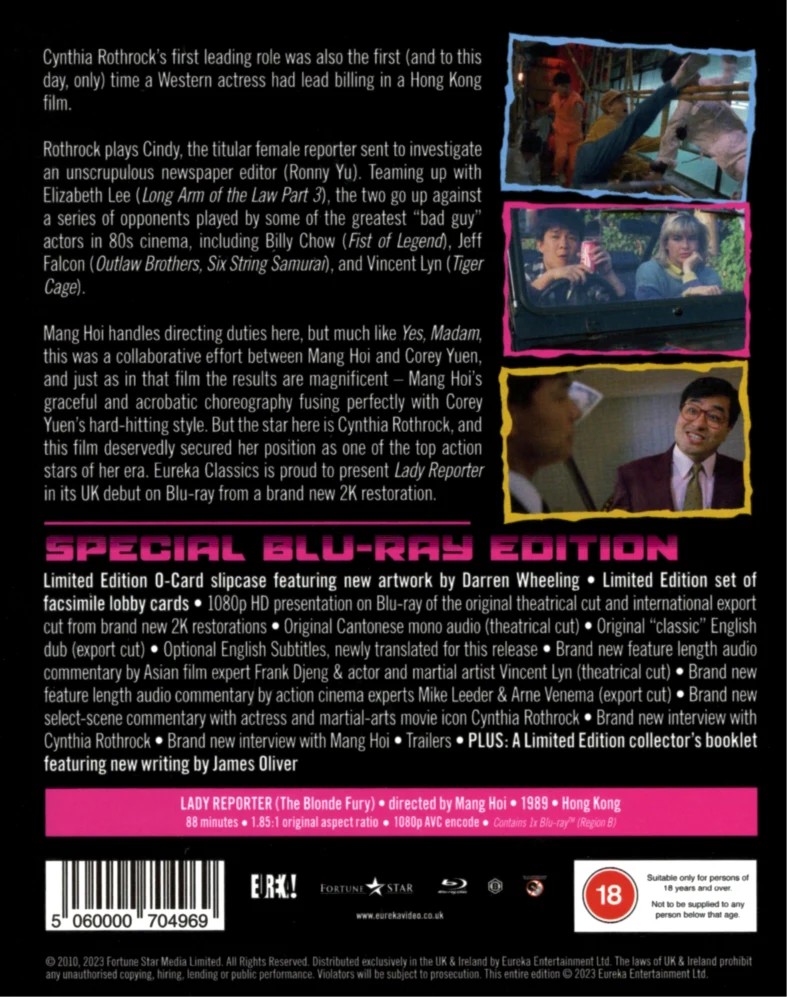 Lady Reporter - Limited Edition (aka The Blonde Fury / Righting Wrongs II / Above The Law II) mukana Vihkonen ja Keräilykortit (Blu-Ray) EUREKA! (Shi jie da shai)
